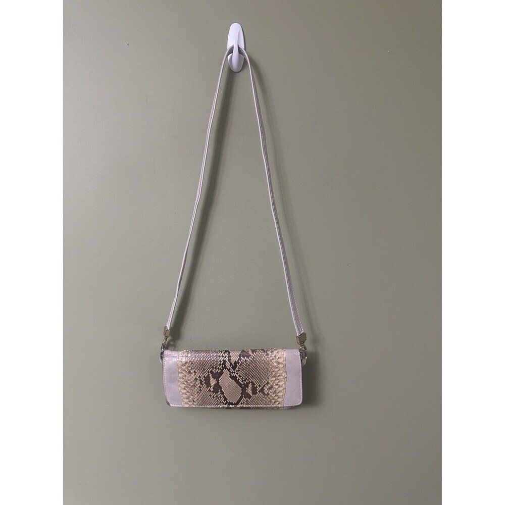 Vintage Snakeskin Small‎ Snap Leather Crossbody Purse Romag 90s 80s